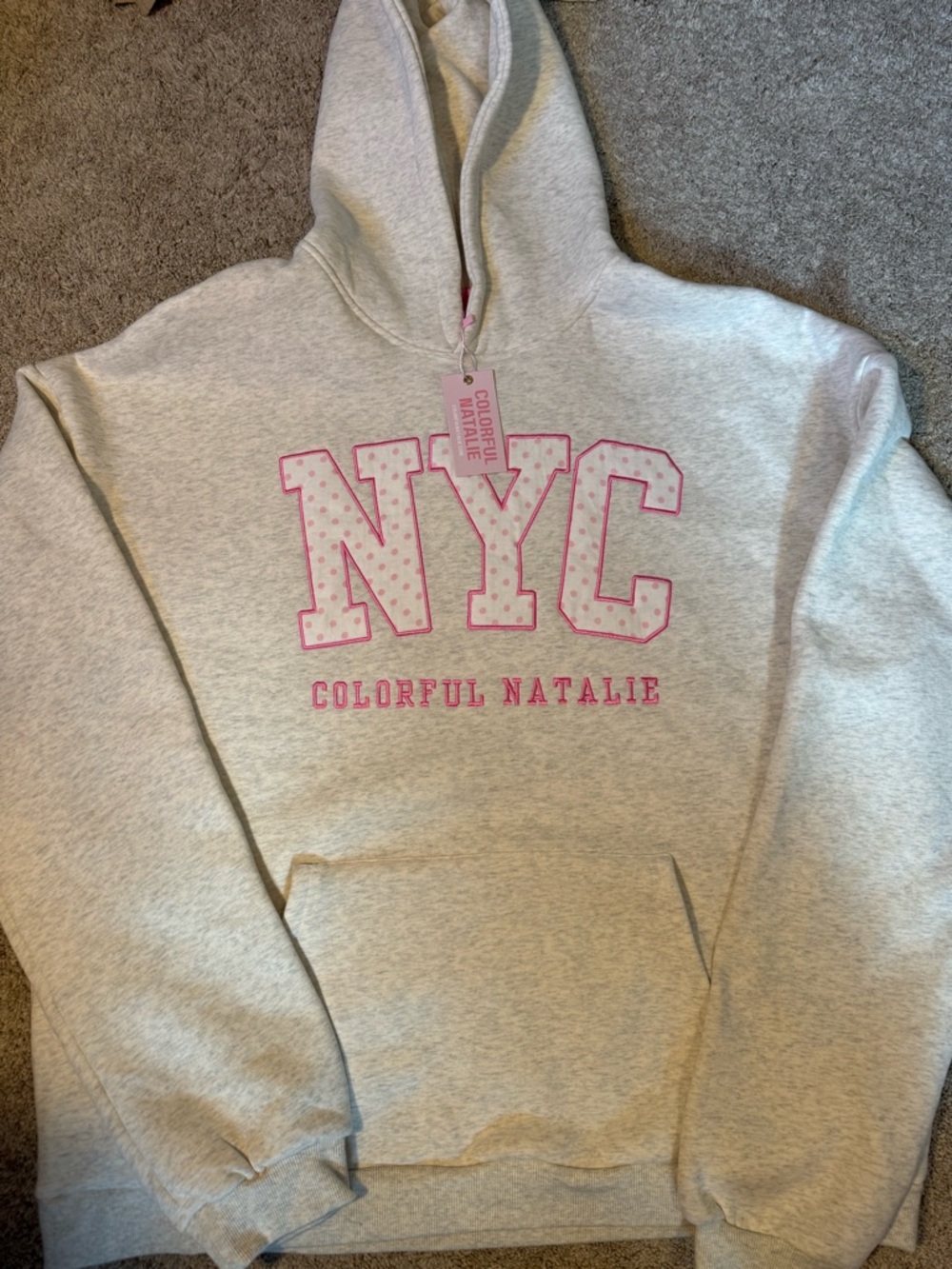Colorful Natalie Size XXL NYC Gray Hoodie